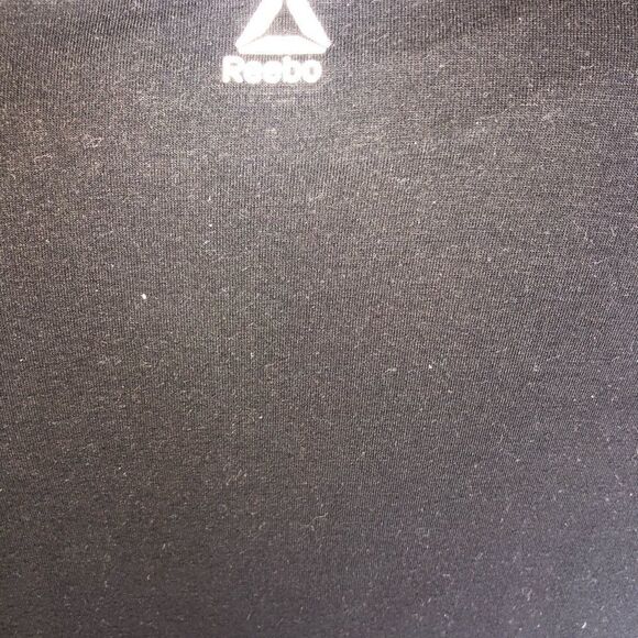 EUC Womens Small Reebok SS Black Crop Top - Picture 4 of 4